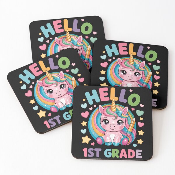 Item preview, Hello 1st Grade Back to School Unicorn designed and sold by Sunset4Bones.