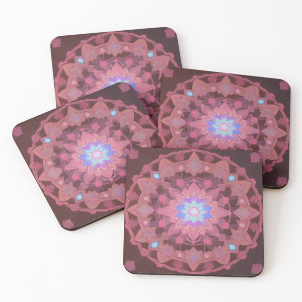 Item preview, Pink and Blue Mandala – Dreamy Floral Sacred Geometry Pattern designed and sold by Harmonic_Layers.