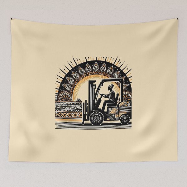 Item preview, Spirit of the Warehouse Tribe – Retro Ethnic Forklift Vibes designed and sold by RetroNibylander.