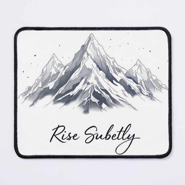 Item preview, Arafed mountain range with snow capped peaks and the words rise safely designed and sold by cafegrafis.