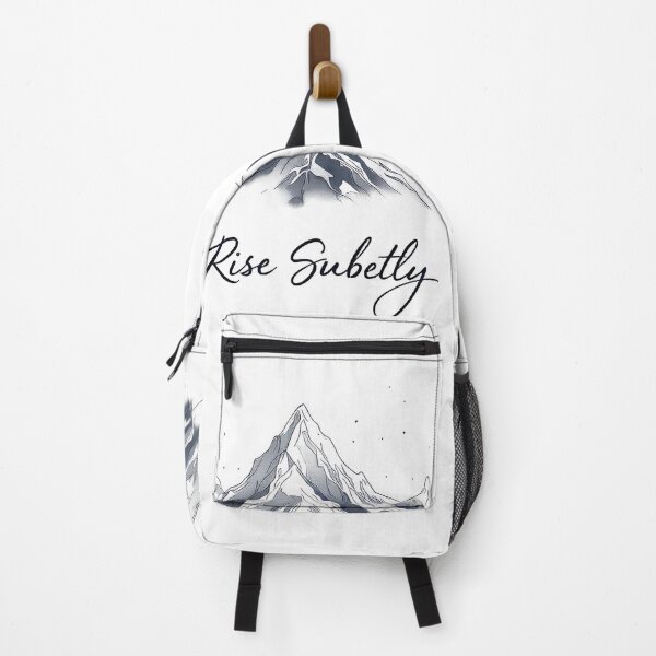 Item preview, Arafed mountain range with snow capped peaks and the words rise safely designed and sold by cafegrafis.