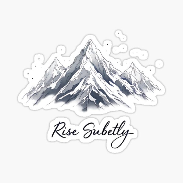 Item preview, Arafed mountain range with snow capped peaks and the words rise safely designed and sold by cafegrafis.