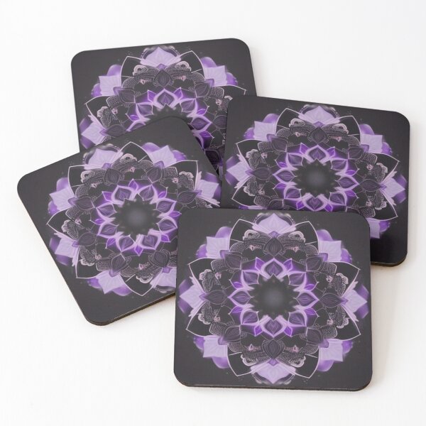 Item preview, Mystical Purple Floral Mandala On Dark Background designed and sold by Harmonic_Layers.