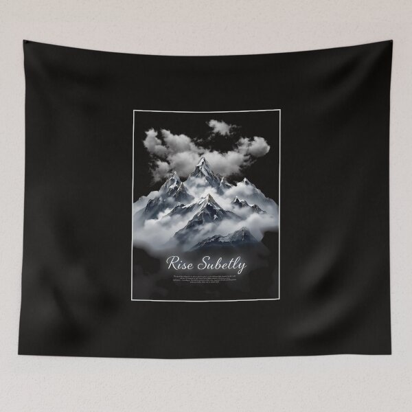 Item preview, Mountains with a cloud and a neon sign that says rise safely designed and sold by cafegrafis.