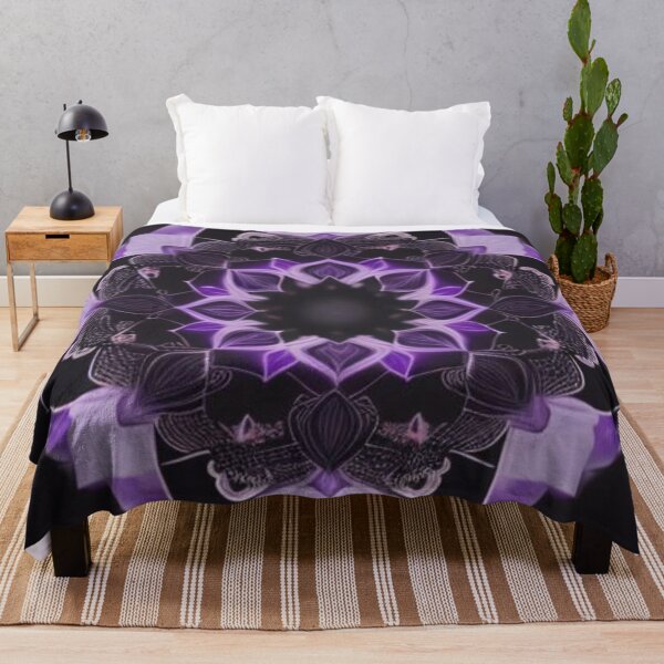 Item preview, Mystical Purple Floral Mandala On Dark Background designed and sold by Harmonic_Layers.