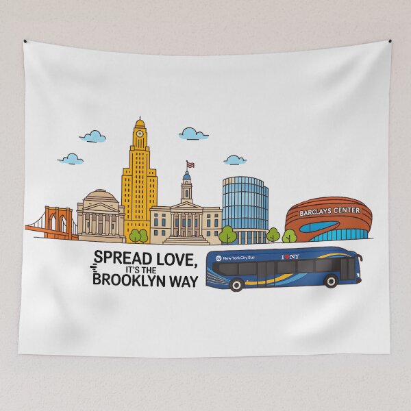 Item preview, Brooklyn Landmarks – Vibrant Illustration designed and sold by Designfordream.