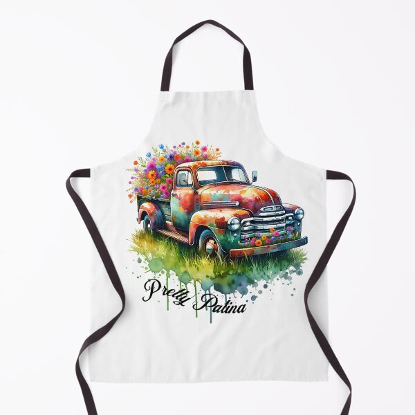 Item preview, Pretty Patina Floral Truck Vintage Watercolor Art designed and sold by Friends Custom Creations.