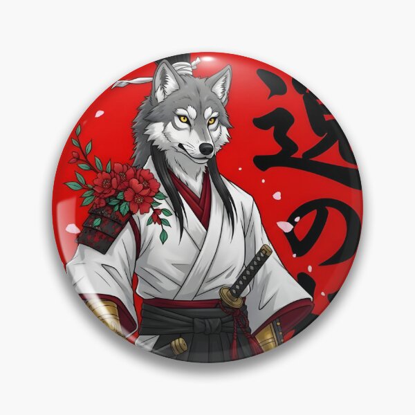Item preview, Samurai Wolf Warrior – Japanese Anthro Art with Katana & Red Sun designed and sold by fawzimorsy.
