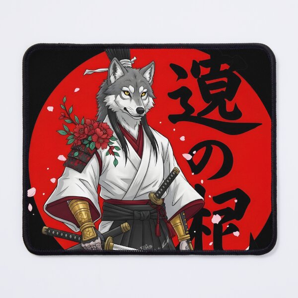 Item preview, Samurai Wolf Warrior – Japanese Anthro Art with Katana & Red Sun designed and sold by fawzimorsy.