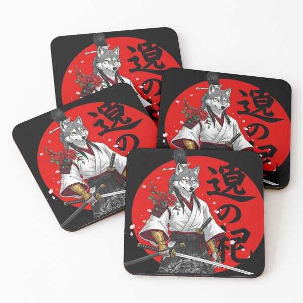 Item preview, Samurai Wolf Warrior – Japanese Anthro Art with Katana & Red Sun designed and sold by fawzimorsy.