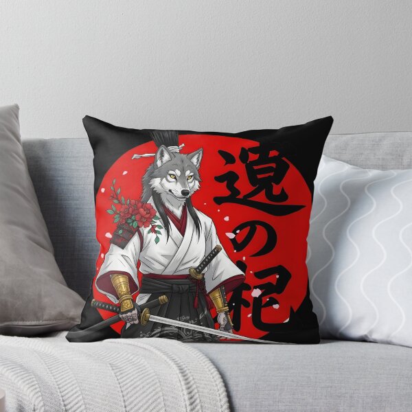 Item preview, Samurai Wolf Warrior – Japanese Anthro Art with Katana & Red Sun designed and sold by fawzimorsy.