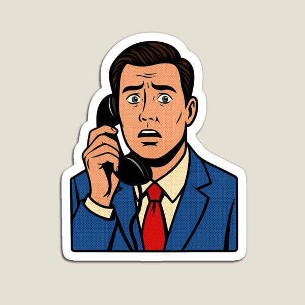 Item preview, Pop Art – Man on the Phone, Shocked Expression designed and sold by ALBANAT.