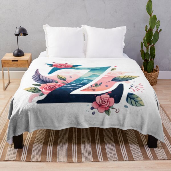 Item preview, Letter Z Watercolor Alphabet Tattoo Initial monogram sticker waves roses art designed and sold by SomniferumWars.