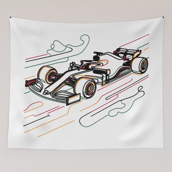 Item preview, Neon Formula 1 Car – Colorful Line Art Racing Design designed and sold by Color-Made.