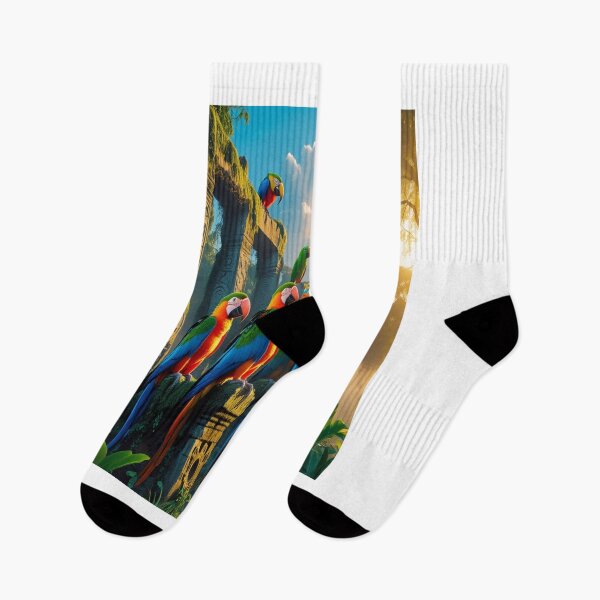 Item preview, Exotic Birds on Ancient Jungle Ruins at Sunrise designed and sold by Max Store.