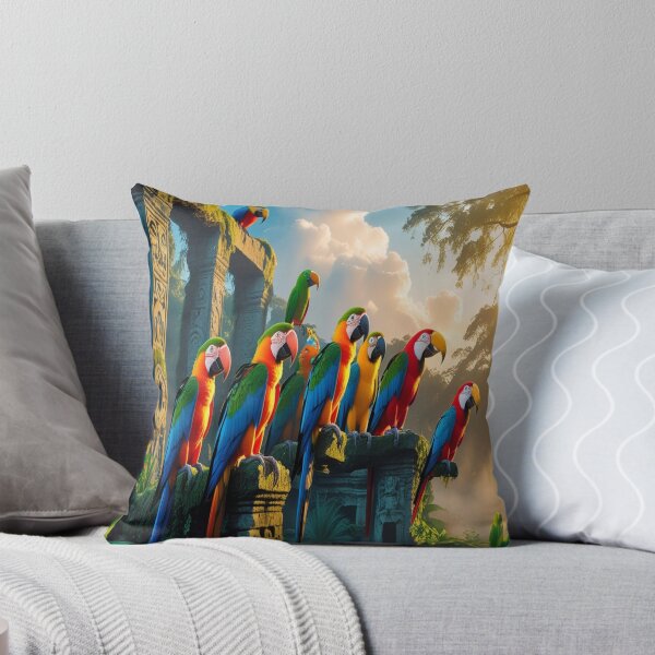 Item preview, Exotic Birds on Ancient Jungle Ruins at Sunrise designed and sold by Max Store.