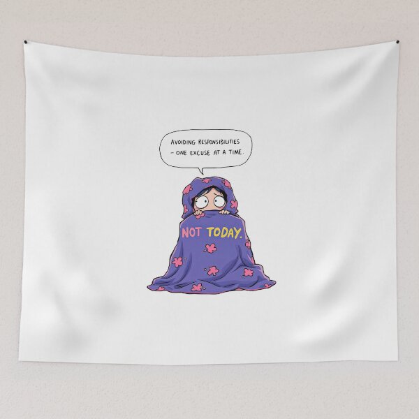 Item preview, Cartoon of a woman wrapped in a blanket with a thought bubble above her designed and sold by cafegrafis.
