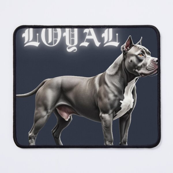Item preview, Beautiful Gray Pitbull "Loyal" on black background designed and sold by StickerCherry.