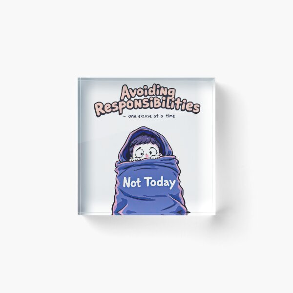 Item preview, A cartoon image of a person wrapped in a blanket with the words avoiding responsibilities designed and sold by cafegrafis.