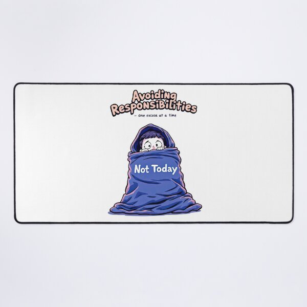 Item preview, A cartoon image of a person wrapped in a blanket with the words avoiding responsibilities designed and sold by cafegrafis.