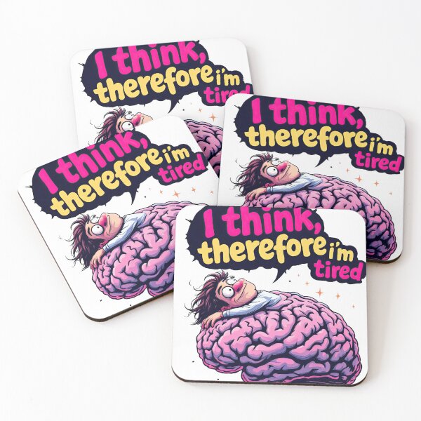 Item preview, A cartoon image of a person sleeping on a brain with a thought bubble above it designed and sold by cafegrafis.