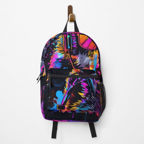 Item preview, Neon Wolf Gamer – Colorful Headset & Sunglasses Street Art designed and sold by ArgentoArt.