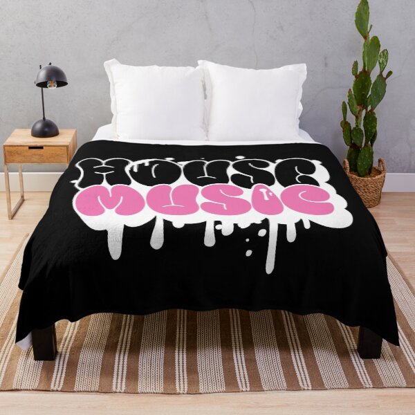 Item preview, HOUSE MUSIC - Bubbly Drip Font (White/Pink) designed and sold by Discothreadz.