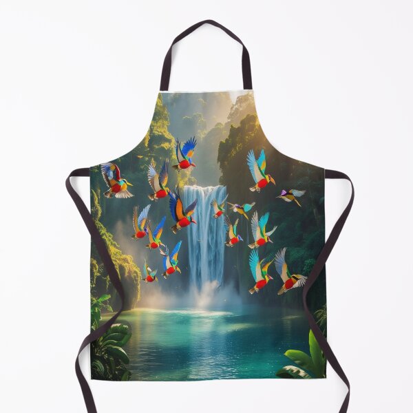 Item preview, Exotic Birds Soaring Over Jungle Waterfall Paradise designed and sold by Max Store.