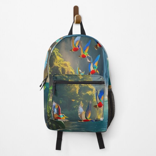 Item preview, Exotic Birds Soaring Over Jungle Waterfall Paradise designed and sold by Max Store.