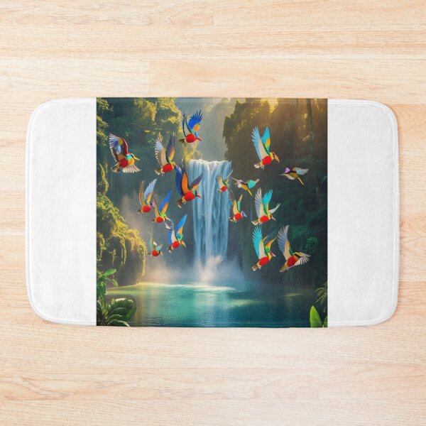 Item preview, Exotic Birds Soaring Over Jungle Waterfall Paradise designed and sold by Max Store.
