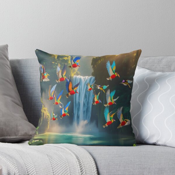 Item preview, Exotic Birds Soaring Over Jungle Waterfall Paradise designed and sold by Max Store.