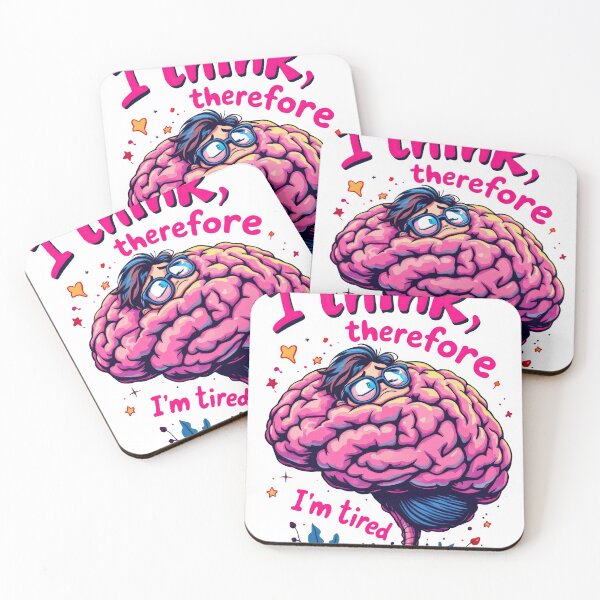 Item preview, A cartoon brain with glasses and a caption that says I think there is designed and sold by cafegrafis.