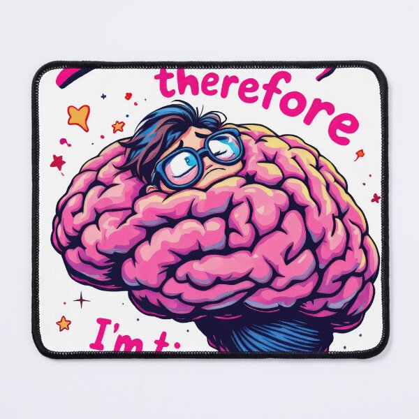 Item preview, A cartoon brain with glasses and a caption that says I think there is designed and sold by cafegrafis.