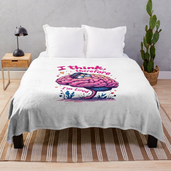 Item preview, A cartoon brain with glasses and a caption that says I think there is designed and sold by cafegrafis.