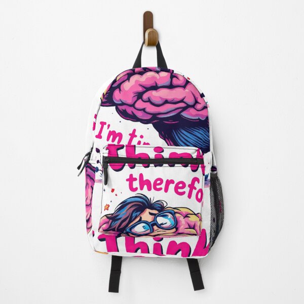 Item preview, A cartoon brain with glasses and a caption that says I think there is designed and sold by cafegrafis.