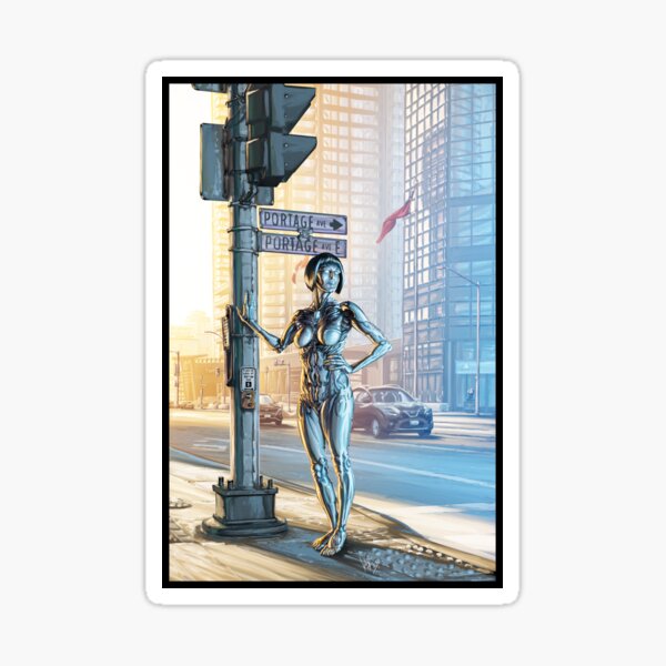 Robot at Portage and Main 003 Sticker
