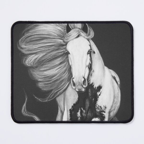 Item preview, Black and white gypsy cob horse acrylic painting designed and sold by Tahnja Wolter.