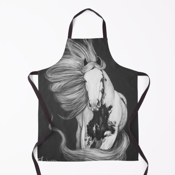 Item preview, Black and white gypsy cob horse acrylic painting designed and sold by Tahnja Wolter.