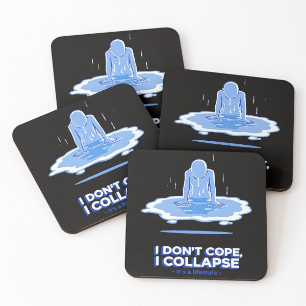 Item preview, There is a blue poster with a picture of a person sitting in a puddle designed and sold by cafegrafis.