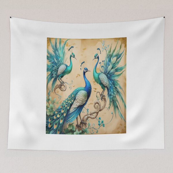 Item preview, Ancient Rain Bird Scroll Watercolor Illustration designed and sold by Max Store.