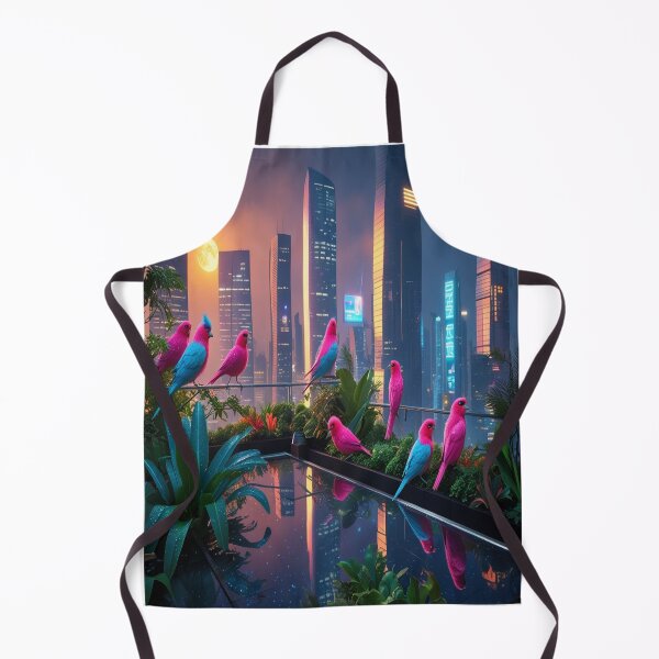 Item preview, Neon Birds Urban Rooftop Garden Night designed and sold by Max Store.