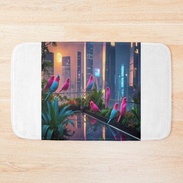 Item preview, Neon Birds Urban Rooftop Garden Night designed and sold by Max Store.