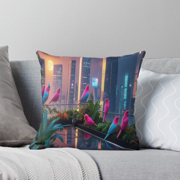 Item preview, Neon Birds Urban Rooftop Garden Night designed and sold by Max Store.
