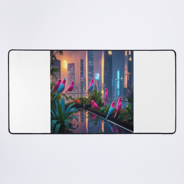 Item preview, Neon Birds Urban Rooftop Garden Night designed and sold by Max Store.