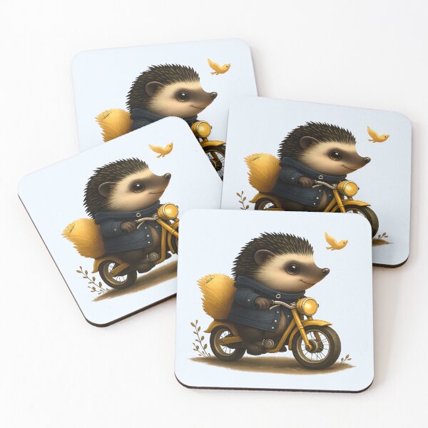 Item preview, Hedgehog on a Motorcycle – Animal Adventure in Style designed and sold by DakotaPoppin.