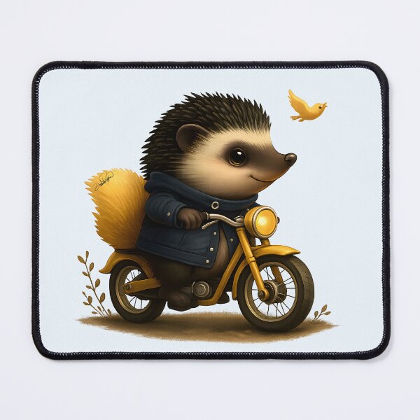 Item preview, Hedgehog on a Motorcycle – Animal Adventure in Style designed and sold by DakotaPoppin.