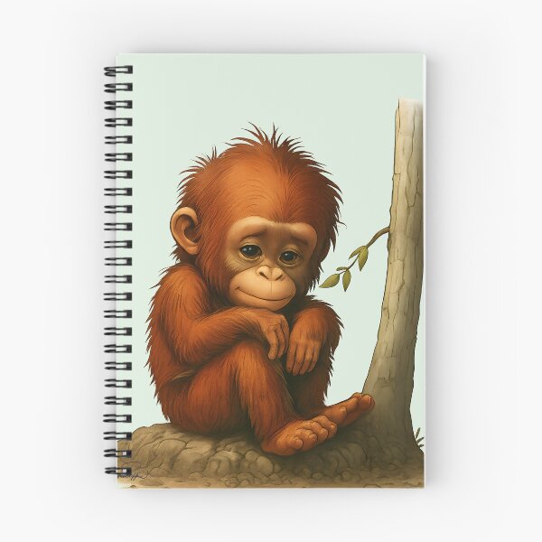 Item preview, Melancholic Orangutan – Vintage Emotional Illustration designed and sold by DakotaPoppin.