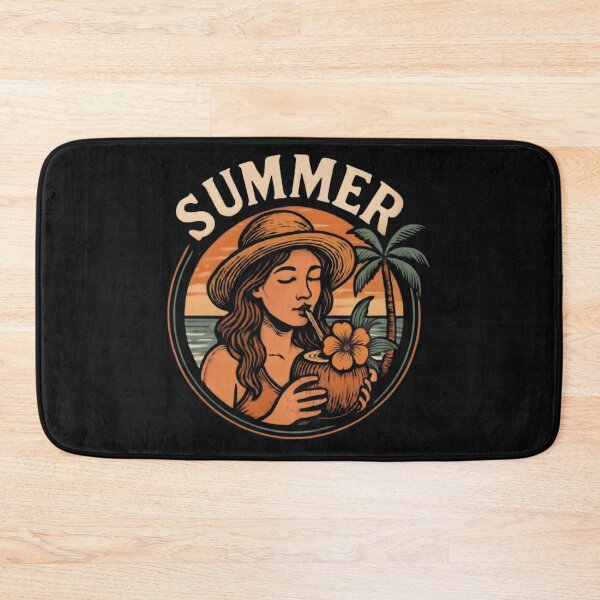 Item preview, Vintage Summer Woman with Coconut Tropical Beach T-Shirt designed and sold by FestivityFinds.