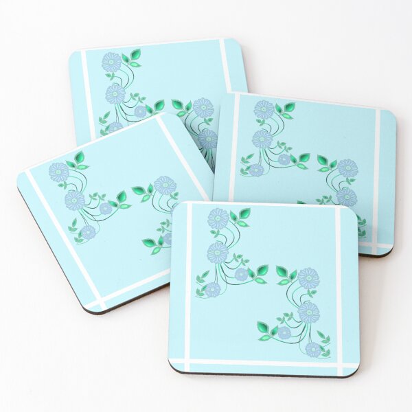 Item preview, Art Nouveau Inspired Blue Flowers on a Grid designed and sold by HopeAndHustle.