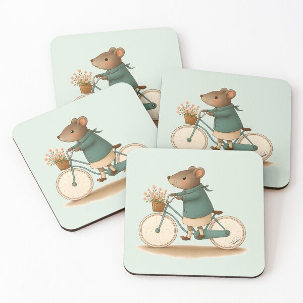 Item preview, Mouse on a Bike – Illustration from Flower Walk designed and sold by DakotaPoppin.